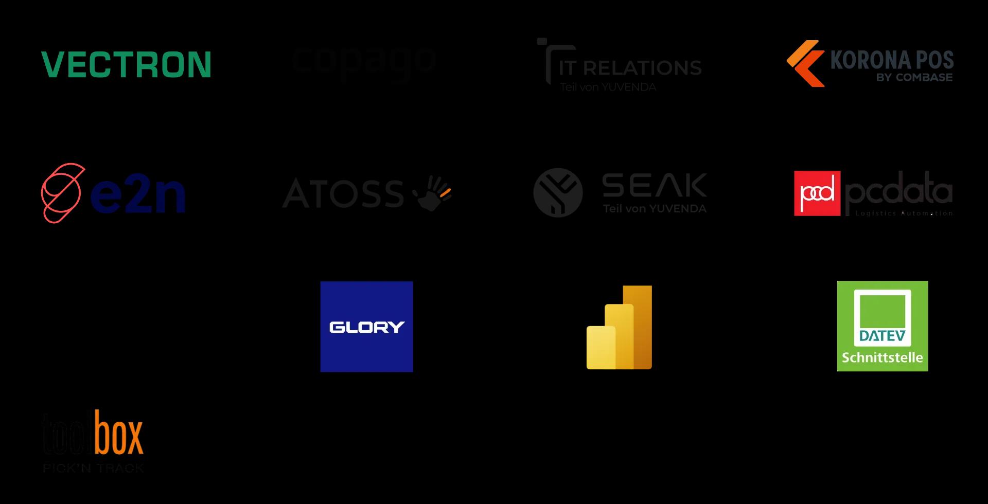 Logos der Schnittstellenpartner der Bäckerei Software OrgBack